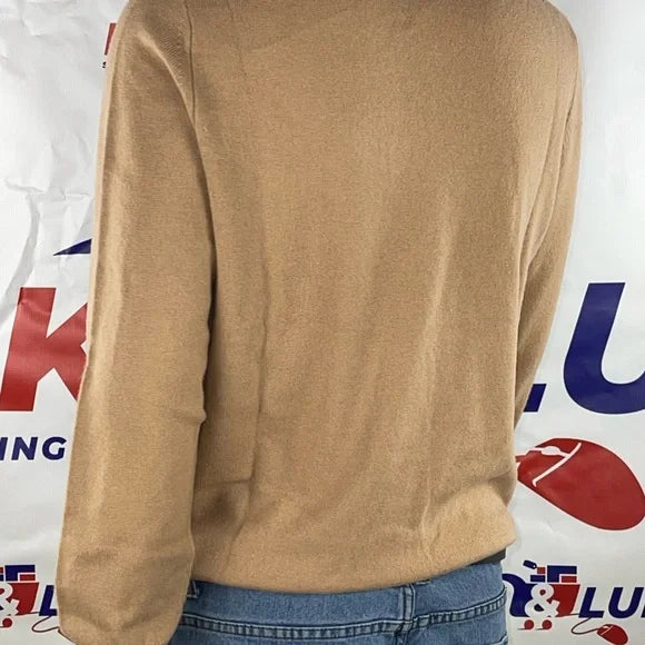 Naadam men’s V-neck sweater, Camel is the color. 100% cashmere