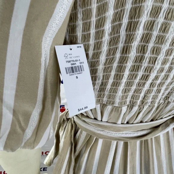 Waist defined stripe tie belt midi wrap dress by Old Navy