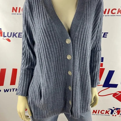 100% cashmere women’s sweater, button up style, by NAADAM “Soft Collection”