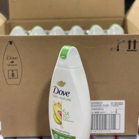 12 X Dove Care by Nature - Invigorating Shower Gel. 12 units per box